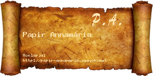 Papir Annamária névjegykártya